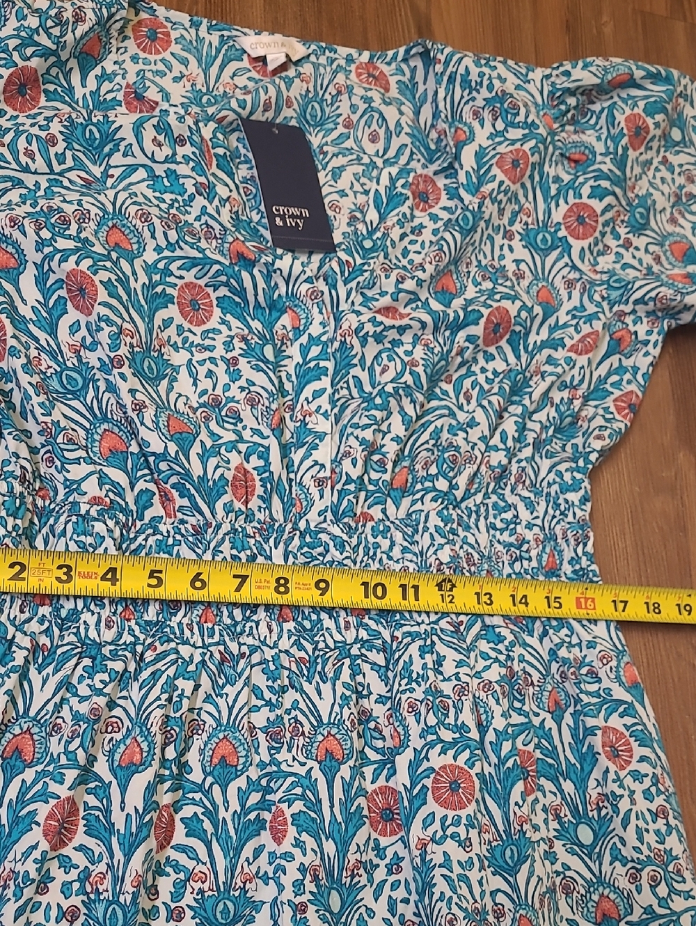 crown & ivy Teal and Coral Floral Maxi Dress - Picture 4 of 14